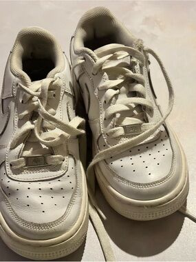 Nike Kids Air Force -White Lace-Up Sneakers